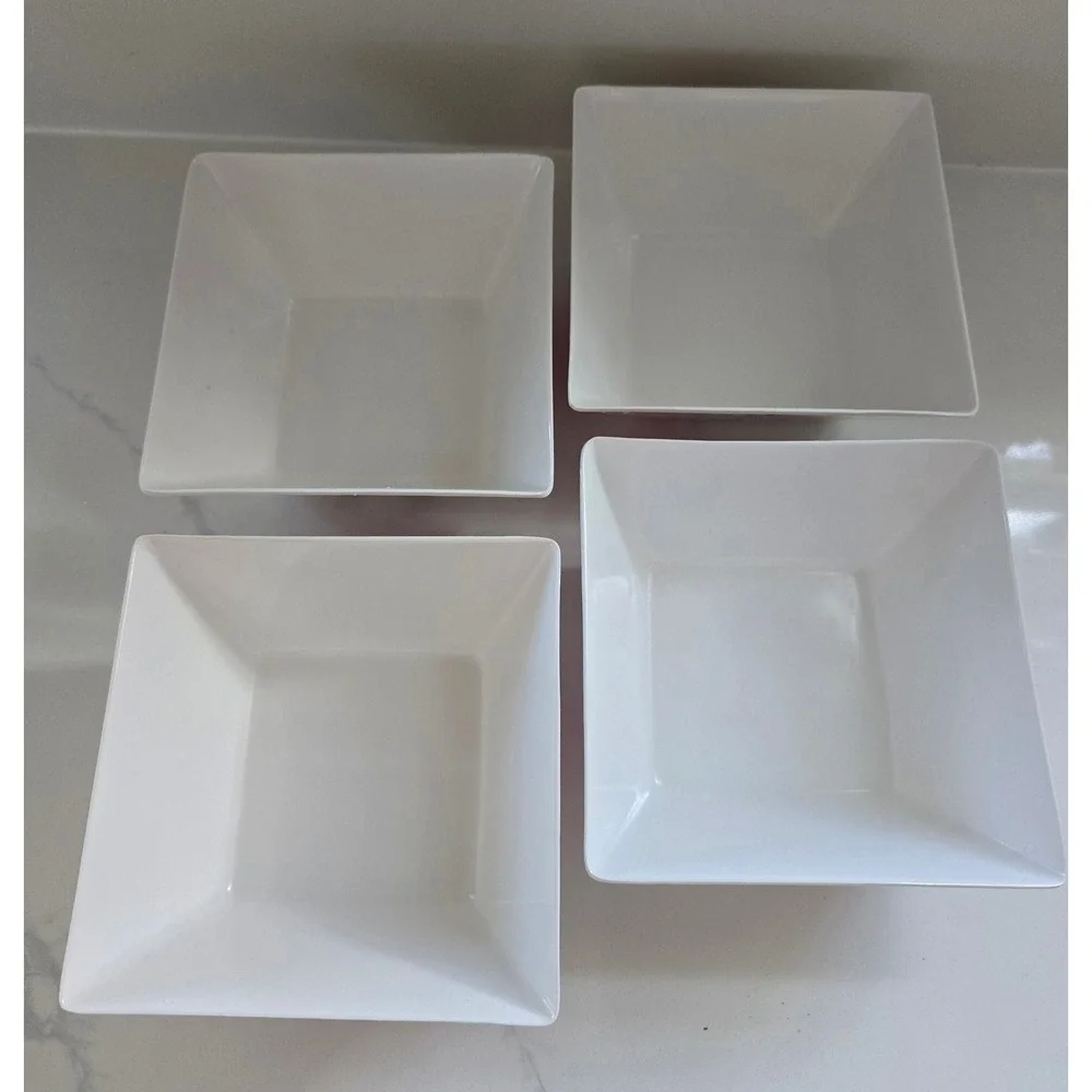 13pc Melamine Dinnerware Set Pink Cherry Blossom Square Plates Serving Bowls